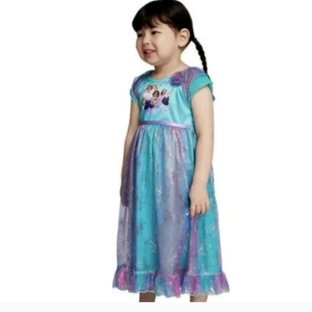 Disney Encanto Nightgown Pajama Shirt Movie Girls Fantasy Costume Dress, Nwt